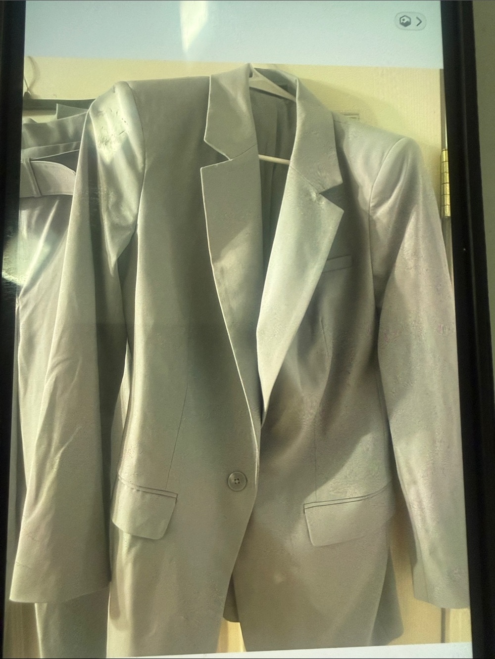 Express Light Gray Belted Trousers and Matching Blazer - Picture 2 of 5